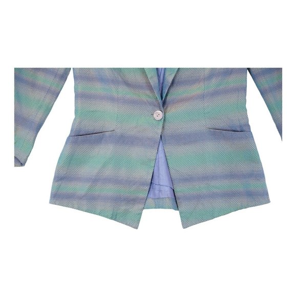 Vintage Zion New York Button Front Blazer Jacket Neon Iridescent Purple Size 4‎ - Picture 5 of 5